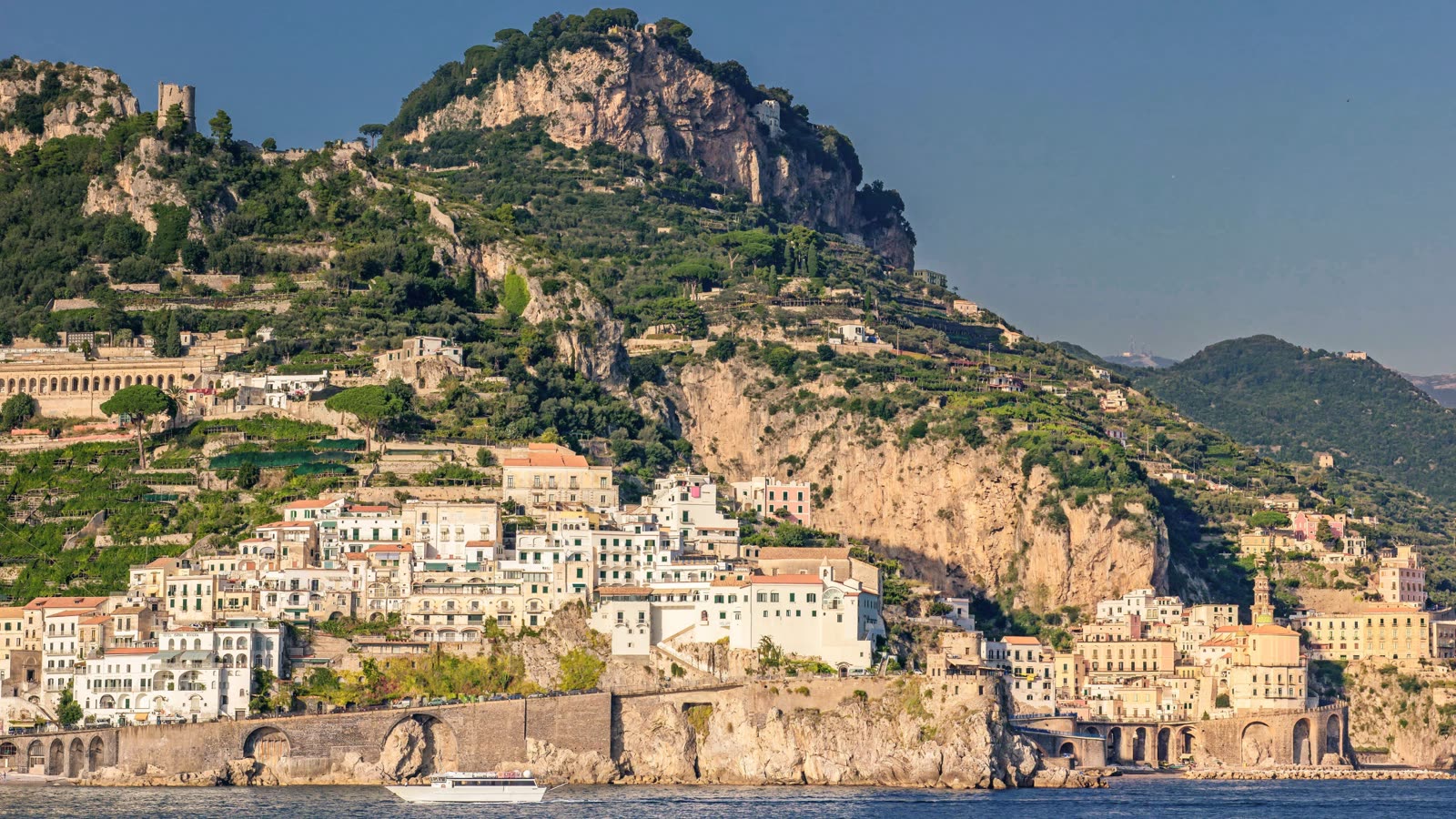 Mediterranean coastline from the sea