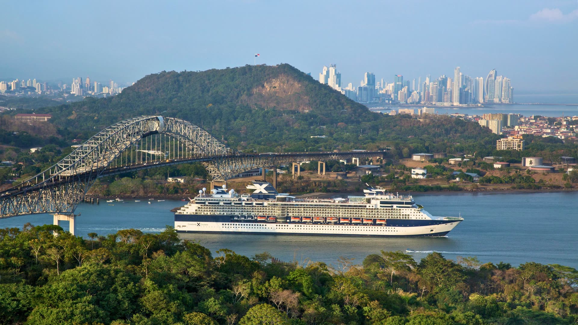 Cruise ship transiting the Panama Canal — bucket-list cruise signature trip